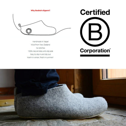 Baabuk Gus Filzpantoffel Slippers Light Grey