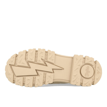 Buffalo Aspha Bike Bootie Flat Damen Vegan Box Nappa Beige